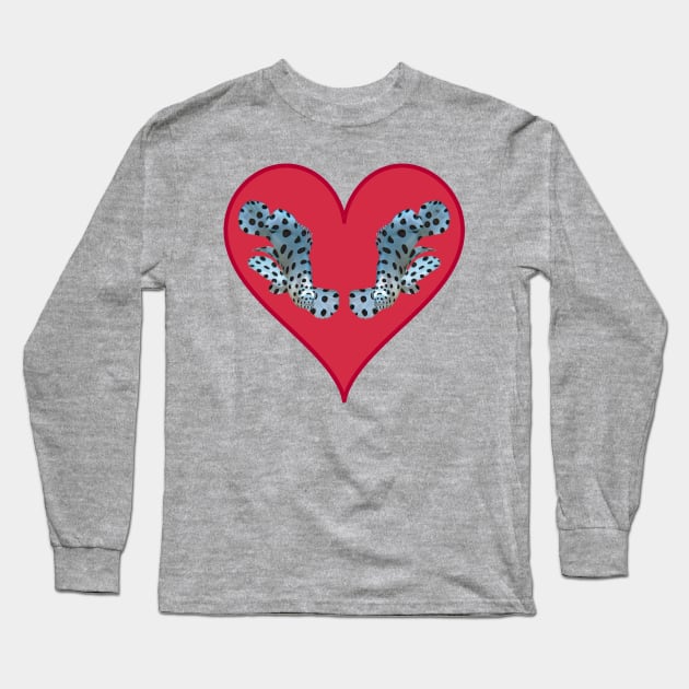Cute motif of a fish | Small fish in a red heart | Long Sleeve T-Shirt by Ute-Niemann